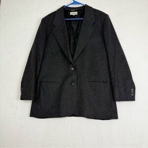 L.L. Bean Wool Cashmere Blazer – Charcoal Gray Tailored Jacket – Women’s 16R USA